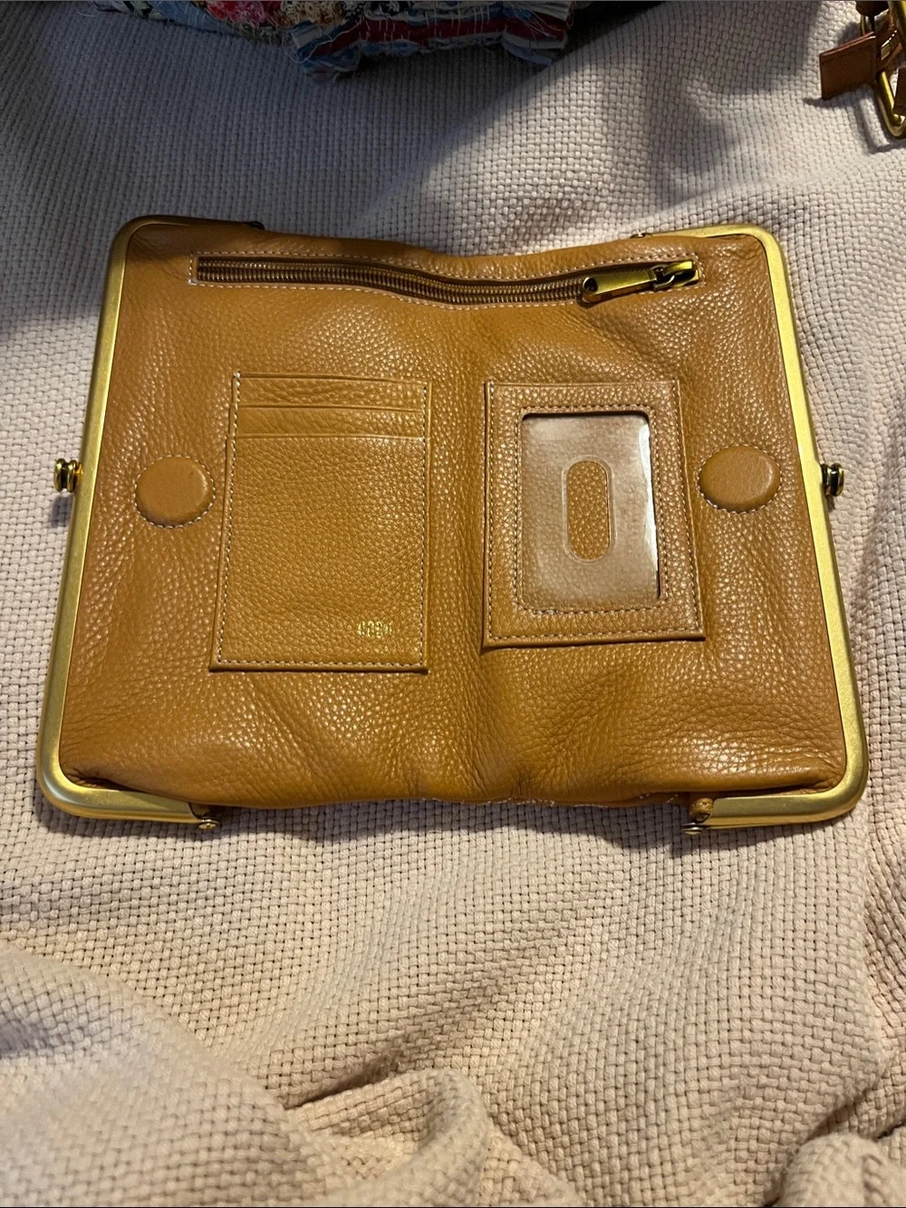 HOBO Leather Frame Clutch Wallet - Tan